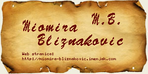 Miomira Bliznaković vizit kartica